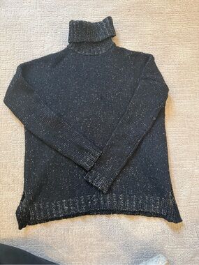 Vince Black Speckled Turtleneck Sweater